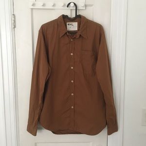 MHL Margaret Howell Button Down Shirt in Ochre Cotton